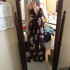Fall floral maxi dress